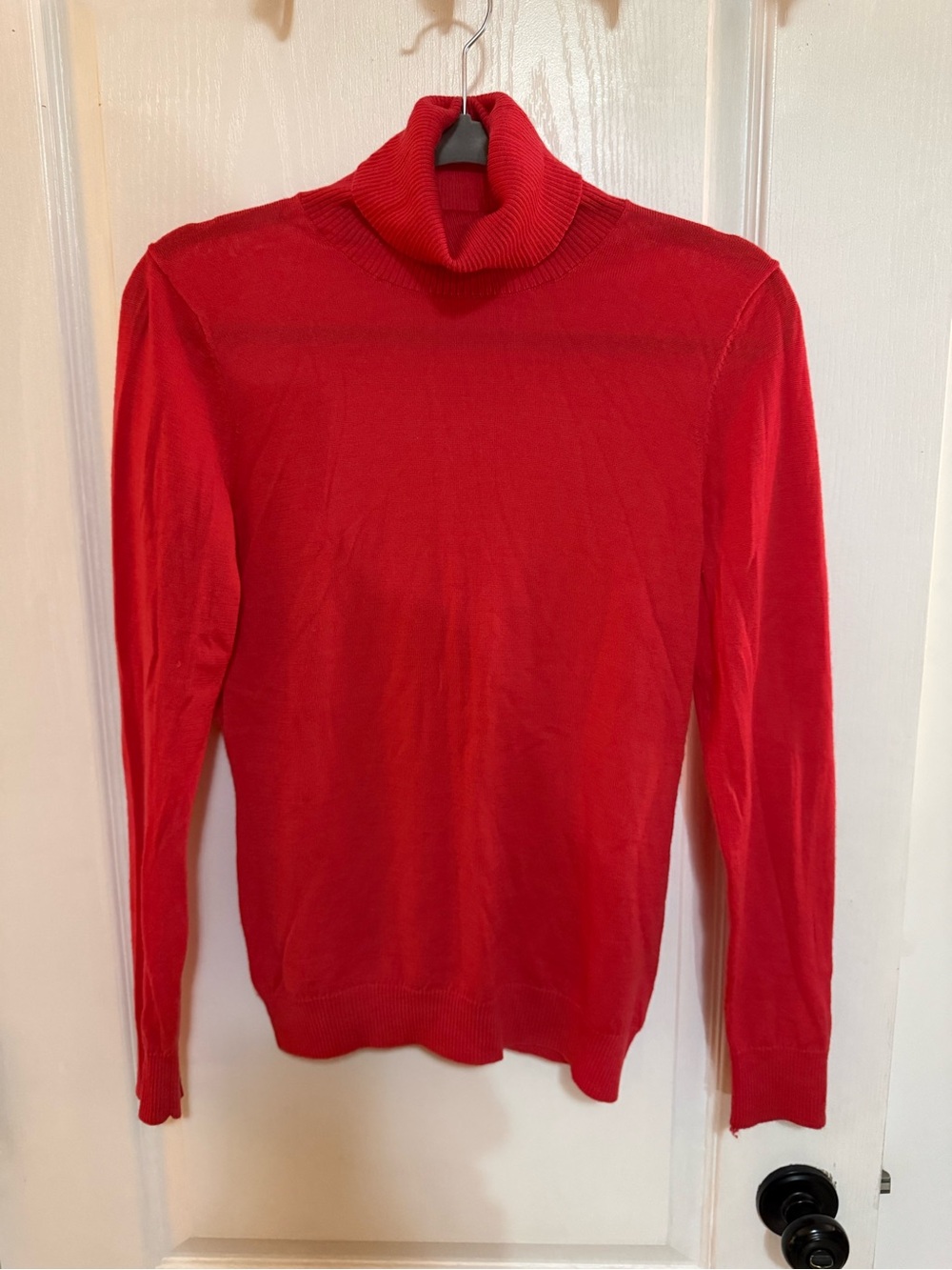 Ellen Tracy Merino Wool Red Turtleneck Sweater